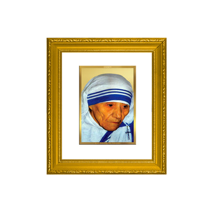 DIVINITI 24K Gold Plated Foil Mother Teresa Wall Photo Frame Religious Photo Frame Idol for Home & Office Decor Prayer, Gifts Items DG 101 Size 1 (15.3x14.9 CM)