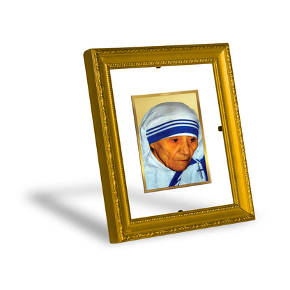 DIVINITI 24K Gold Plated Foil Mother Teresa Wall Photo Frame Religious Photo Frame Idol for Home & Office Decor Prayer, Gifts Items DG 101 Size 1 (15.3x14.9 CM)