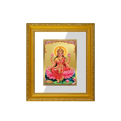 DIVINITI 24K Gold Plated Foil Lakshmi Wall Photo Frame Religious Photo Frame Idol for Home & Office Decor Prayer, Gifts Items DG 101 Size 1 (15.3x14.9 CM)