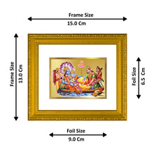 Load image into Gallery viewer, DIVINITI Vishnu Lakshmi Gold Plated Wall Photo Frame| DG Frame 101 Wall Photo Frame and 24K Gold Plated Foil| Religious Photo Frame Idol For Prayer, Gifts Items (15.5CMX13.5CM)
