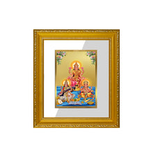 Load image into Gallery viewer, DIVINITI Lakshmi Ganesha Saraswati Gold Plated Wall Photo Frame| DG Frame 101 Wall Photo Frame and 24K Gold Plated Foil| Religious Photo Frame Idol For Prayer, Gifts Items (15.5CMX13.5CM)
