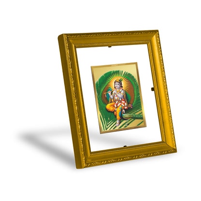 DIVINITI 24K Gold Plated Foil Krishna Wall Photo Frame Religious Photo Frame Idol for Home & Office Décor Puja Gifts Items DG 101 Size 1 (15.3x14.9 CM)