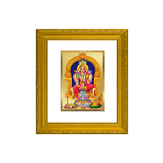 DIVINITI 24K Gold Plated Foil Karumariamman Wall Photo Frame Religious Photo Frame Idol for Home & Office Decor Prayer, Gifts Items DG 101 Size 1 (15.3x14.9 CM)