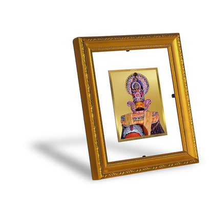 DIVINITI 24K Gold Plated Foil Khatu Shyam Wall Photo Frame Religious Photo Frame for Home & Office Decor Prayer, Gifts Items DG 101 Size 1 (15.3x14.9 CM)