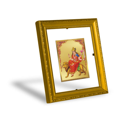 DIVINITI 24K Gold Plated Foil Katyani Mata Wall Photo Frame Religious Photo Frame Idol for Home & Office Decor Prayer, Gifts Items DG 101 Size 1 (15.3x14.9 CM)