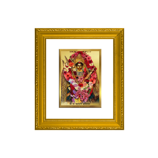 DIVINITI 24K Gold Plated Foil Kali maa Wall Photo Frame Religious Photo Frame Idol for Home & Office Decor Prayer, Gifts Items DG 101 Size 1 (15.3x14.9 CM)