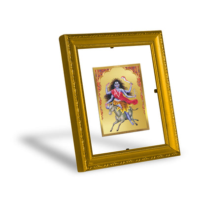 DIVINITI 24K Gold Plated Foil Kaalratri Mata Wall Photo Frame Religious Photo Frame Idol for Home & Office Decor Prayer, Gifts Items DG 101 Size 1 (15.3x14.9 CM)