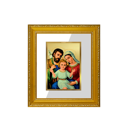 DIVINITI 24K Gold Plated Foil Holy Family Wall Photo Frame Religious Photo Frame Idol for Home & Office Decor Prayer, Gifts Items DG 101 Size 1 (15.3x14.9 CM)