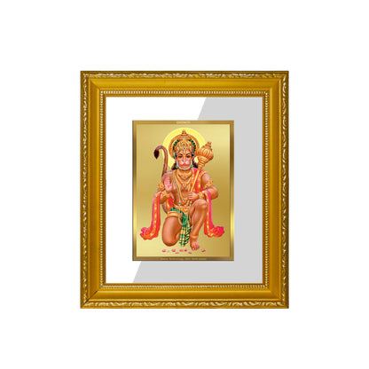 DIVINITI 24K Gold Plated Foil Hanuman-1 Wall Photo Frame Religious Photo Frame Idol for Home & Office Decor Prayer, Gifts Items DG 101 Size 1 (15.3x14.9 CM)