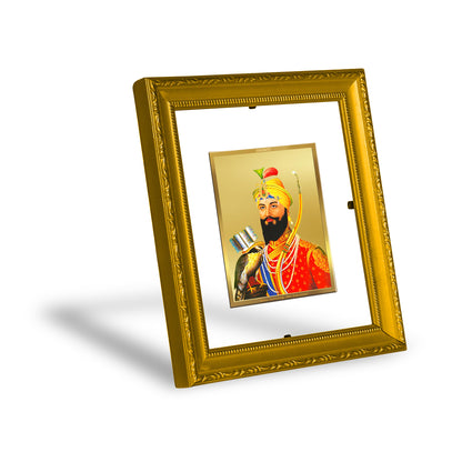 DIVINITI 24K Gold Plated Foil Guru Gobind Singh Wall Photo Frame Religious Photo Frame Idol for Home & Office Decor Prayer, Gifts Items DG 101 Size 1 (15.3x14.9 CM)