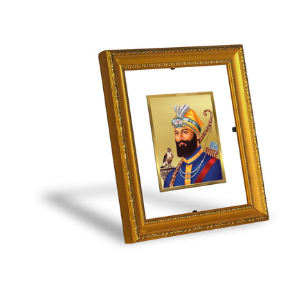 DIVINITI 24K Gold Plated Foil Guru Gobind Singh Wall Photo Frame Religious Photo Frame Idol for Home & Office Décor Gifts Items DG 101 Size 1 (15.3x14.9 CM)