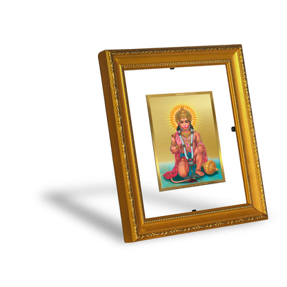 DIVINITI 24K Gold Plated Foil Hanuman-3 Wall Photo Frame Religious Photo Frame Idol for Home & Office Decor Prayer, Gifts Items DG 101 Size 1 (15.3x14.9 CM)