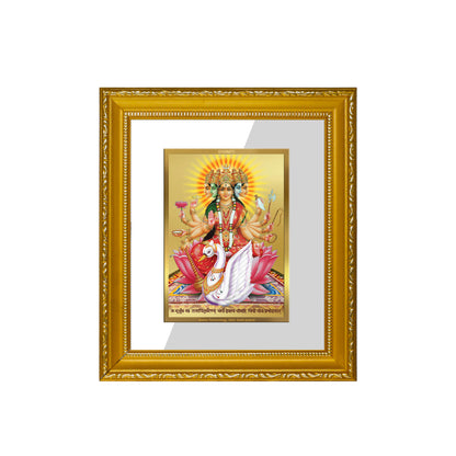 DIVINITI 24K Gold Plated Foil Gayatri Wall Photo Frame Religious Photo Frame Idol for Home & Office Decor Prayer, Gifts Items DG 101 Size 1 (15.3x14.9 CM)