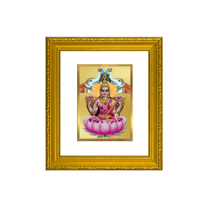 DIVINITI 24K Gold Plated Foil Gaja Lakshmi Wall Photo Frame Religious Photo Frame Idol for Home & Office Decor Prayer, Gifts Items DG 101 Size 1 (15.3x14.9 CM)