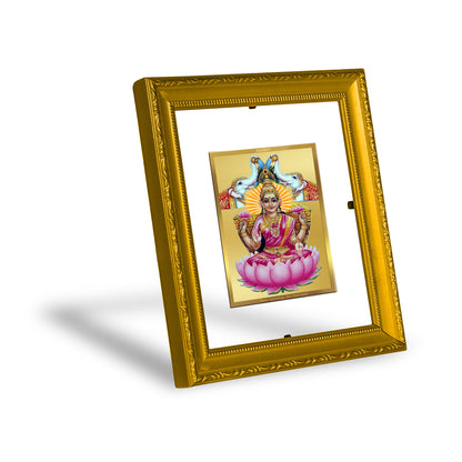 DIVINITI 24K Gold Plated Foil Gaja Lakshmi Wall Photo Frame Religious Photo Frame Idol for Home & Office Decor Prayer, Gifts Items DG 101 Size 1 (15.3x14.9 CM)