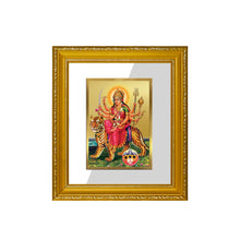 Load image into Gallery viewer, DIVINITI Durga Gold Plated Wall Photo Frame| DG Frame 101 Wall Photo Frame and 24K Gold Plated Foil| Religious Photo Frame Idol For Prayer (15.5CMX13.5CM)
