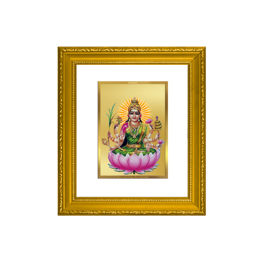 DIVINITI 24K Gold Plated Foil Dhanya Lakshmi Wall Photo Frame Religious Photo Frame Idol for Home & Office Decor Prayer, Gifts Items DG 101 Size 1 (15.3x14.9 CM)