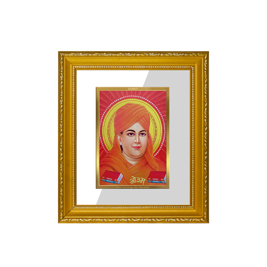 DIVINITI 24K Gold Plated Foil Dayanand Saraswati Wall Photo Frame Religious Photo Frame Idol for Home & Office Decor Prayer, Gifts Items DG 101 Size 1 (15.3x14.9 CM)