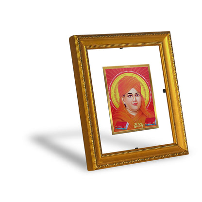 DIVINITI 24K Gold Plated Foil Dayanand Saraswati Wall Photo Frame Religious Photo Frame Idol for Home & Office Decor Prayer, Gifts Items DG 101 Size 1 (15.3x14.9 CM)