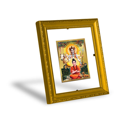 DIVINITI 24K Gold Plated Foil Dattatreya-1 Wall Photo Frame Religious Photo Frame Idol for Home & Office Decor Prayer, Gifts Items DG 101 Size 1 (15.3x14.9 CM)