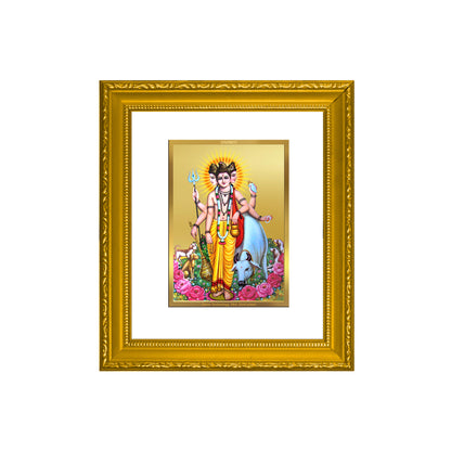 DIVINITI 24K Gold Plated Foil Dattatreya-2 Wall Photo Frame Religious Photo Frame Idol for Home & Office Decor Prayer, Gifts Items DG 101 Size 1 (15.3x14.9 CM)