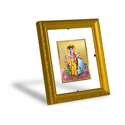 DIVINITI 24K Gold Plated Foil Dattatreya-2 Wall Photo Frame Religious Photo Frame Idol for Home & Office Decor Prayer, Gifts Items DG 101 Size 1 (15.3x14.9 CM)