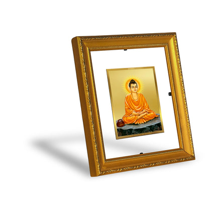 DIVINITI 24K Gold Plated Foil Buddha Wall Photo Frame Religious Photo Frame Idol for Home & Office Decor Prayer, Gifts Items DG 101 Size 1 (15.3x14.9 CM)