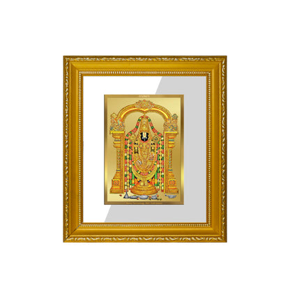 DIVINITI 24K Gold Plated Foil Triveni Balaji Wall Photo Frame Religious Photo Frame for Home & Office Prayer Gifts Items DG 101 Size 1 (15.3x14.9 CM)