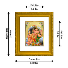 Load image into Gallery viewer, DIVINITI Bal Ganesha Gold Plated Wall Photo Frame| DG Frame 101 Wall Photo Frame and 24K Gold Plated Foil| Religious Photo Frame Idol For Prayer, Gifts Items (15.5CMX13.5CM)
