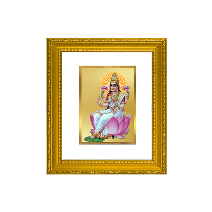 DIVINITI 24K Gold Plated Foil Aishwarya Lakshmi Wall Photo Frame Religious Photo Frame Idol for Home & Office Decor Prayer, Gifts Items DG 101 Size 1 (15.3x14.9 CM)