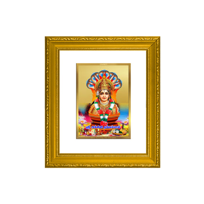 DIVINITI 24K Gold Plated Foil Bommayamman Wall Photo Frame Religious Photo Frame Idol for Home & Office Decor Prayer, Gifts Items DG 101 Size 1 (15.3x14.9 CM)