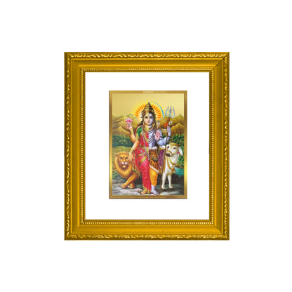 DIVINITI 24K Gold Plated Foil Ardhnarishwar Wall Photo Frame Religious Photo Frame Idol for Home & Office Decor Prayer, Gifts Items DG 101 Size 1 (15.3x14.9 CM)