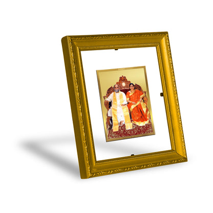 DIVINITI 24K Gold Plated Foil Amma Bhagavan Wall Photo Frame Religious Photo Frame Idol for Home & Office Decor Prayer, Gifts Items DG 101 Size 1 (15.3x14.9 CM)