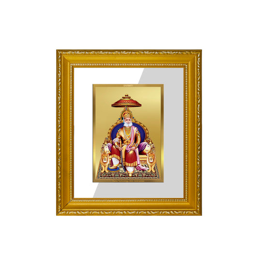 DIVINITI 24K Gold Plated Foil Agrasen Maharaj Wall Photo Frame Religious Photo Frame Idol for Home & Office Decor Prayer, Gifts Items DG 101 Size 1 (15.3x14.9 CM)