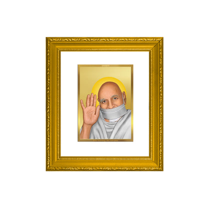 DIVINITI 24K Gold Plated Foil Acharya Tulsi Wall Photo Frame Religious Photo Frame Idol for Home & Office Decor Prayer, Gifts Items DG 101 Size 1 (15.3x14.9 CM)