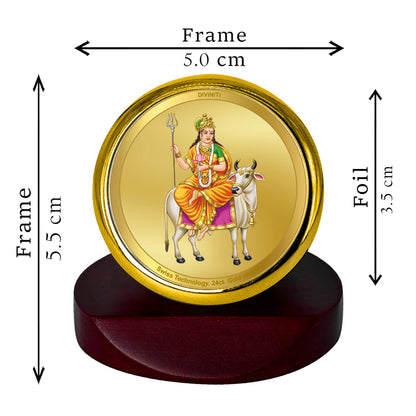 Diviniti 24K Gold Plated Amma Bhagavan Photo Frame for Car Dashboard, Home Decor, Table Top, Puja Room Worship, Showpiece and Festival Gift MCF1CGOLD (5.5x5 CM)