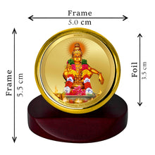 Load image into Gallery viewer, Diviniti 24K Gold Plated Lord Ayyapan Frame For Car Dashboard, Home Decor, Prayer (5.5 x 5.0 CM)
