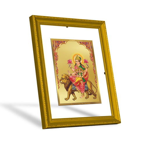 DIVINITI 24K Gold Plated Skanda Mata Wooden Traditional Photo Frame Idol for Home Decor, Table Top, Wall Hanging, Workshop, Premium Gift | DG101 Size 2 (22.6x18.4 CM)