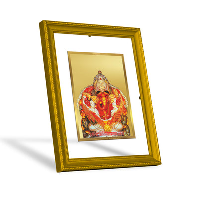 DIVINITI 24K Gold Plated Siddhivinayak Wooden Photo Frame Idol for Home Decor, Puja Room, Table Top, Wall Hanging, Workshop, Luxurious Gift | DG101 Size 2 (22.6x18.4 CM)