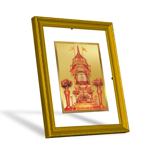 DIVINITI 24K Gold Plated Foil Rani Sati Wooden Classic Wall Photo Frame Idol for Puja Room, Home Decor, Workshop, Gift | DG101 Size 2 (22.6x18.4 CM)