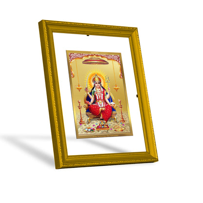 DIVINITI 24K Gold Plated Foil Santoshi Mata Premium Wall Photo Frame Idol for Puja Room, Workshop, Home Decor, Gift|DG101 Size 2 (22.6x18.4 CM)