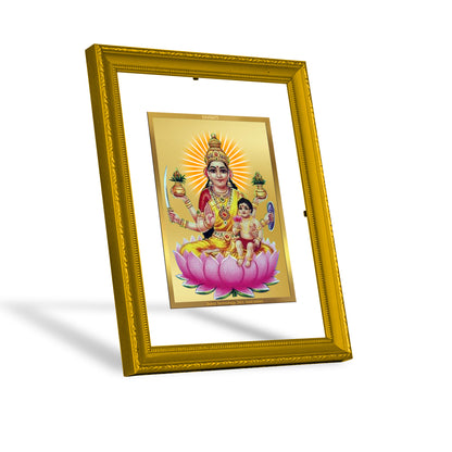 DIVINITI 24K Gold Plated Foil Santana Lakshmi Wall Decor Photo Frame Idol for Puja Room, Workshop, Home Decor, Gift|DG101 Size 2 (22.6x18.4 CM)