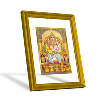 Load image into Gallery viewer, DIVINITI Kuber Gold Plated Wall Photo Frame| DG Frame 101 Size 2 Wall Photo Frame and 24K Gold Plated Foil| Religious Photo Frame Idol For Prayer, Gifts  (20.8CMX16.7CM)
