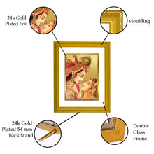 Load image into Gallery viewer, Diviniti 24K Gold Plated Radha Krishna Photo Frame For Home Decor, Wall Hanging, Table, Puja, Gift (20.8 x 16.7 CM)
