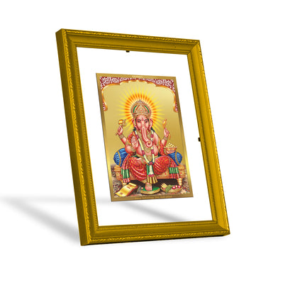 DIVINITI 24K Gold Plated Foil Lord Ganesha Premium Wall Photo Frame Idol for Home Decor, Puja Room, Workshop, Gift|DG101 Size 2 (22.6x18.4 CM)