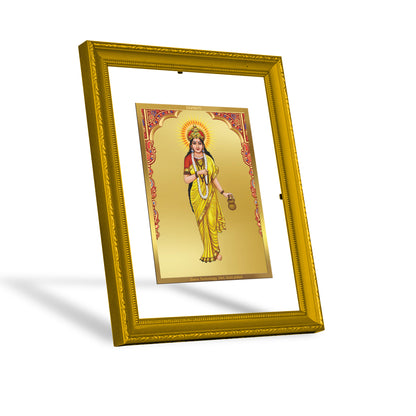 DIVINITI 24K Gold Plated Foil Brahmacharini Mata Photo Frame Idol for Home Decor, Prayer, Workshop, Prayer, Gift|DG101 Size 2 (22.6x18.4 CM)