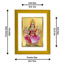 Load image into Gallery viewer, DIVINITI 24K Gold Plated Foil Goddess Dhan Lakshmi Wooden Luxurious Photo Frame Idol for Puja Room, Home Decor, Wall Hanging, Gift | DG101 Size 2 (22.6x18.4 CM)
