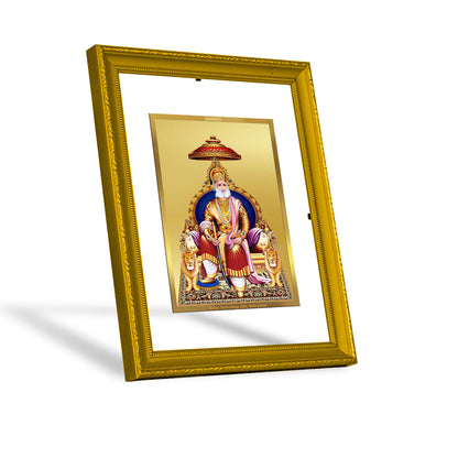 DIVINITI 24K Gold Plated Foil Agrasen Maharaj Wooden Photo Frame Idol for Wall Hanging, Home Decor, Prayer, Gift | DG101 Size 2 (22.6x18.4 CM)