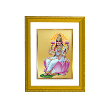 Load image into Gallery viewer, DIVINITI 24K Gold Plated Foil Aishwarya Lakshmi Wooden Luxurious Photo Frame Idol for Home Decor, Wall Hanging, Puja Room, Gift | DG101 Size 2 (22.6x18.4 CM)
