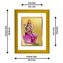 Load image into Gallery viewer, DIVINITI 24K Gold Plated Foil Aadi Lakshmi Wooden Photo Frame Idol for Prayer, Home Decor, Wall Hanging, Premium Gift | DG101 Size 2 (22.6x18.4 CM)
